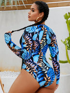 Maiô Plus Size com Zíper e Botão
