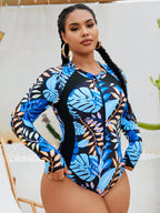 Maiô Plus Size com Zíper e Botão