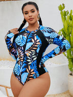 Maiô Plus Size com Zíper e Botão
