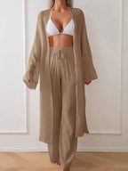 Kimono Longo com Abertura Frontal e Manga Longa