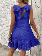 Vestido Midi Evasê com Babado na Barra e Costas Abertas - La Lecce