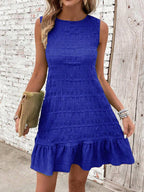 Vestido Midi Evasê com Babado na Barra e Costas Abertas - La Lecce