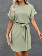 Vestido Curto Túnica com Cinto e Bolsos - La Lecce