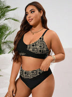 Biquíni Plus Size Estampa Geométrica