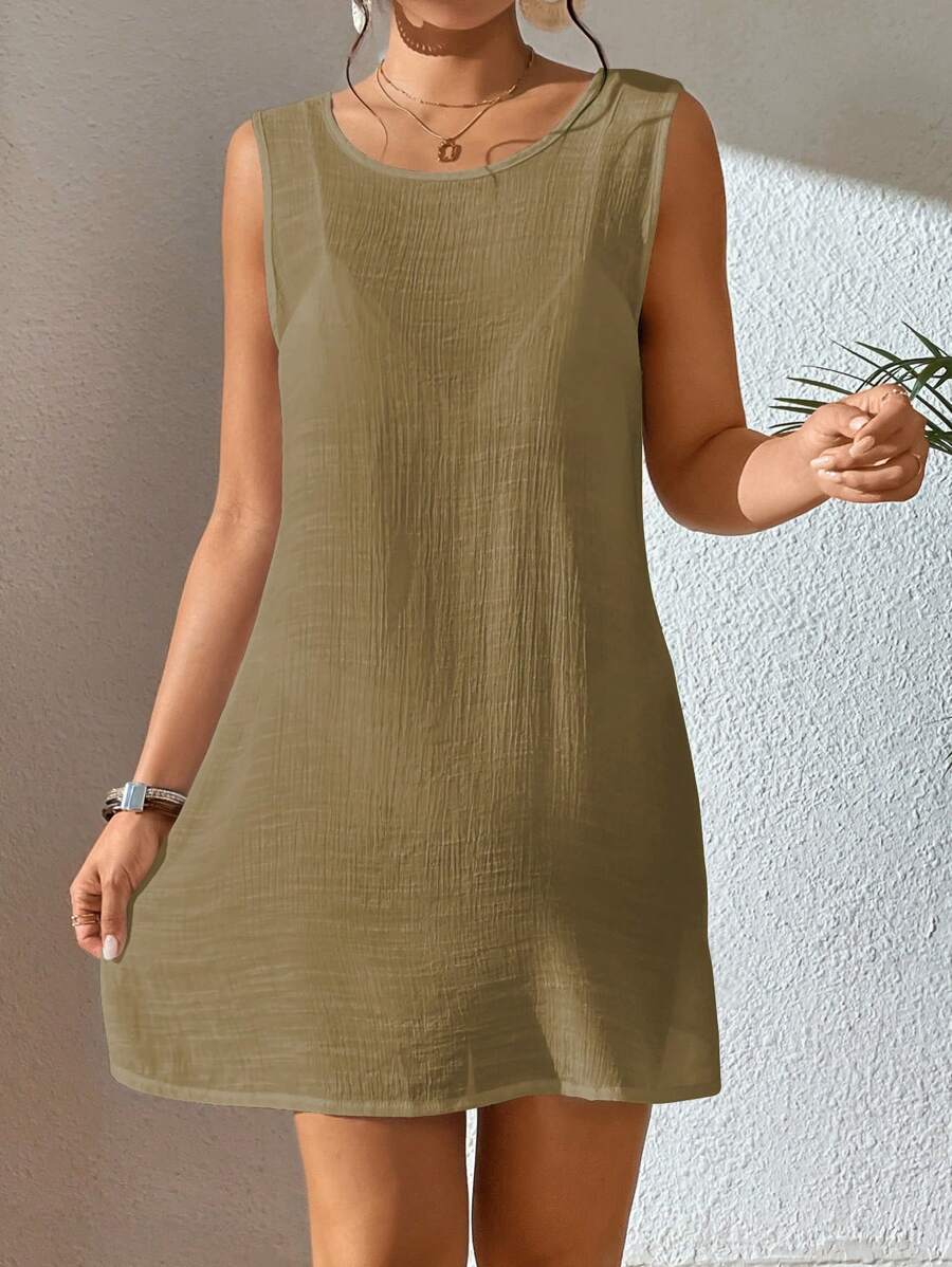 Vestido Saída de Praia com Decote U e Costas Abertas - La Lecce