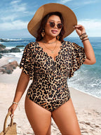 Maiô Plus Size Plissado Leque