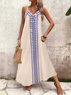Vestido Longo Estampa de Leopardo com Costas Abertas - La Lecce