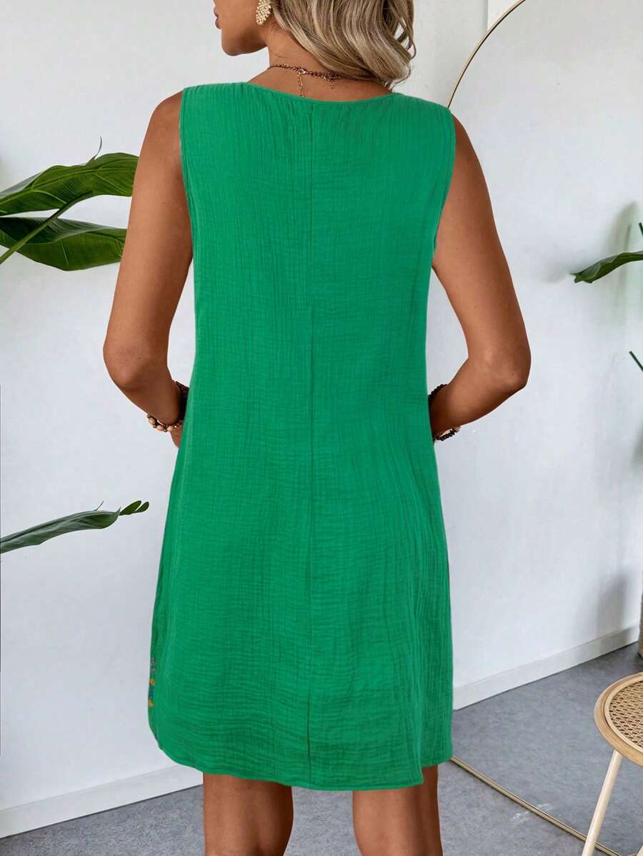 Vestido Curto Boho de Algodão com Bordado - La Lecce