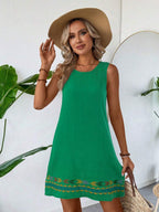 Vestido Curto Boho de Algodão com Bordado - La Lecce