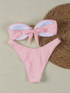 Biquíni Bandeau com Anel e Corte Alto
