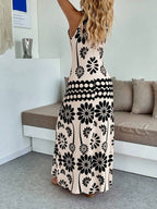 Vestido Longo Boho de Alças Finas com Bainha Assimétrica - La Lecce
