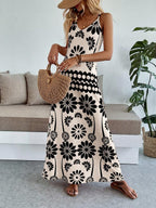 Vestido Longo Boho de Alças Finas com Bainha Assimétrica - La Lecce