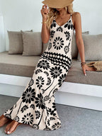 Vestido Longo Boho de Alças Finas com Bainha Assimétrica - La Lecce
