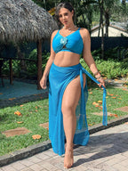 Conjunto de Biquíni Plus Size com Nó