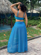 Conjunto de Biquíni Plus Size com Nó