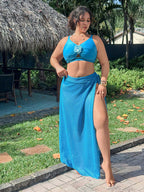 Conjunto de Biquíni Plus Size com Nó