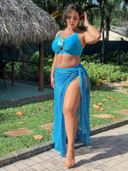Conjunto de Biquíni Plus Size com Nó