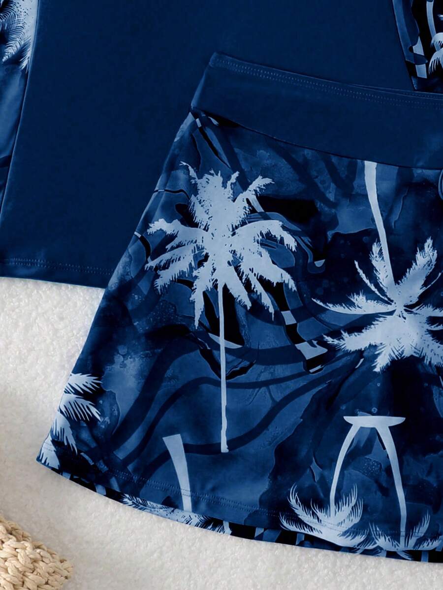 Conjunto de Praia 2 Peças com Regata e Saia Shorts Estampada