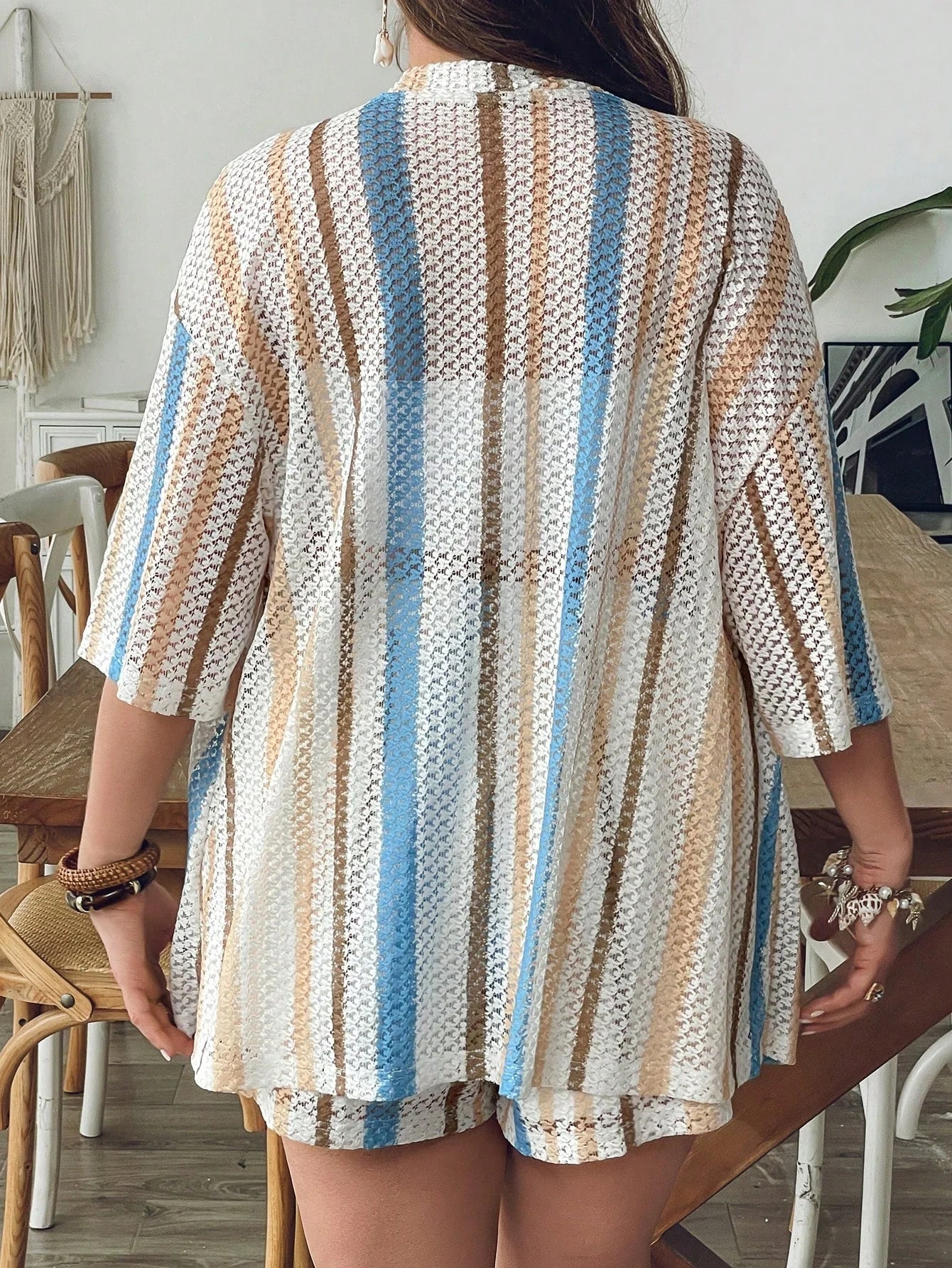 Conjunto Plus Size Casual com Mini Shorts