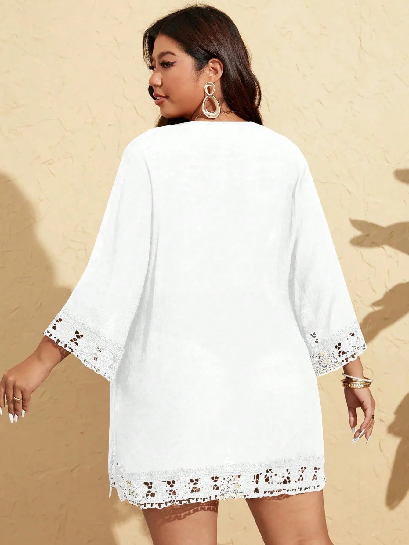Saída de Praia Plus Size com Laço
