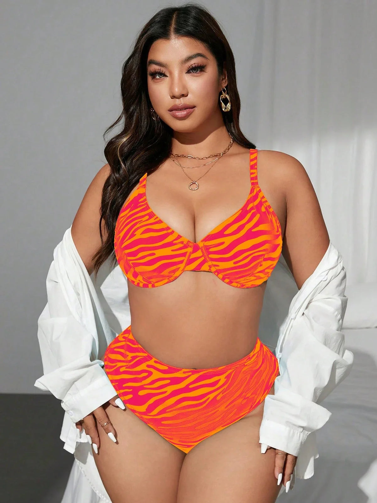 Biquíni Plus Size Listrado e Zebrado