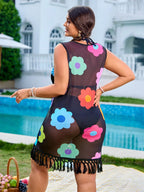 Saída de Praia Plus Size Gola Redonda