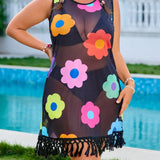 Saída de Praia Plus Size Gola Redonda