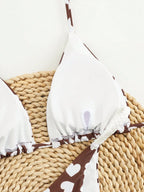 Biquíni Corações e Animal Print com Tie Back