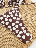 Biquíni Corações e Animal Print com Tie Back