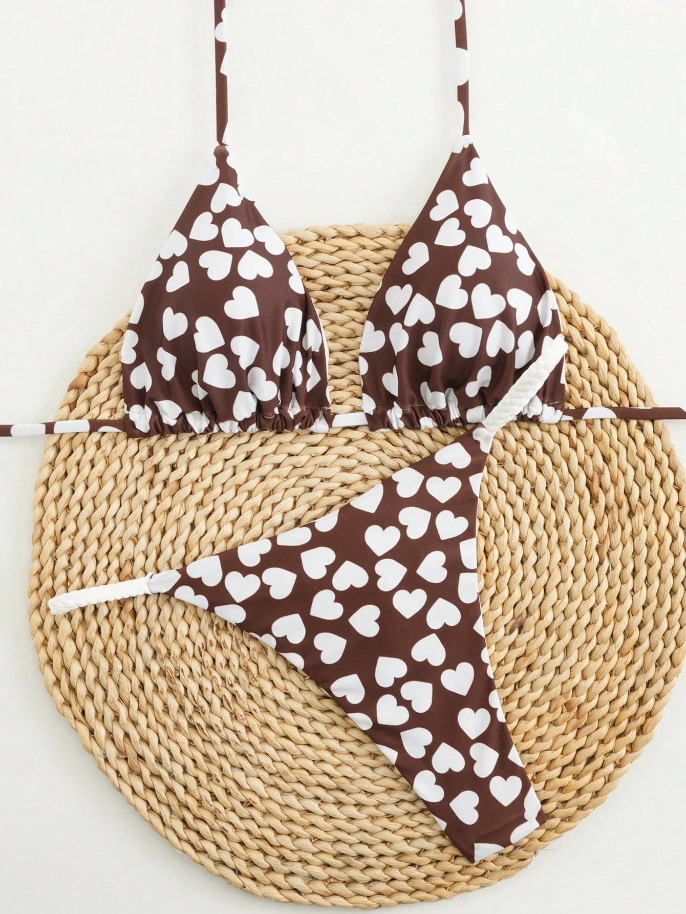 Biquíni Corações e Animal Print com Tie Back