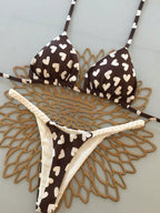 Biquíni Corações e Animal Print com Tie Back