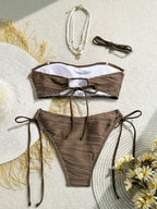 Biquíni Bandeau com Nó Lateral
