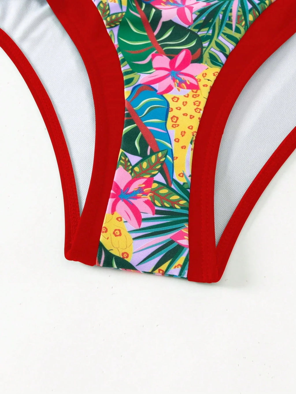 Conjunto de Biquíni 3 Peças Tropical com Saia Longa
