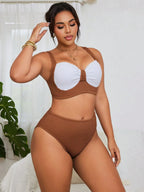 Biquíni Plus Size Bloco de Cores