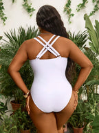 Maiô Plus Size Malha Contraste