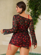 Conjunto de Biquíni Plus Size Top Ombro