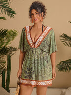 Saída de Praia Plus Size Tie Back