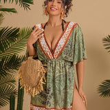 Saída de Praia Plus Size Tie Back