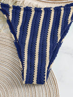 Conjunto de Biquíni Boho com Capa de Crochê 3 Peças