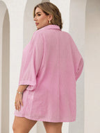 Conjunto Plus Size Listrado com Botões