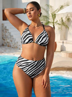 Conjunto de Biquíni Plus Size Tie Back