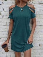 Vestido Curto Ombro a Ombro com Detalhe Vazado - La Lecce