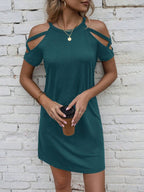 Vestido Curto Ombro a Ombro com Detalhe Vazado - La Lecce