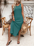 Vestido Saída de Praia Longo Vazado com Laço e Fenda Lateral - La Lecce