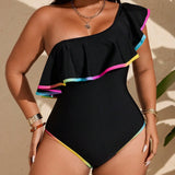 Maiô Plus Size Decote Assimétrico