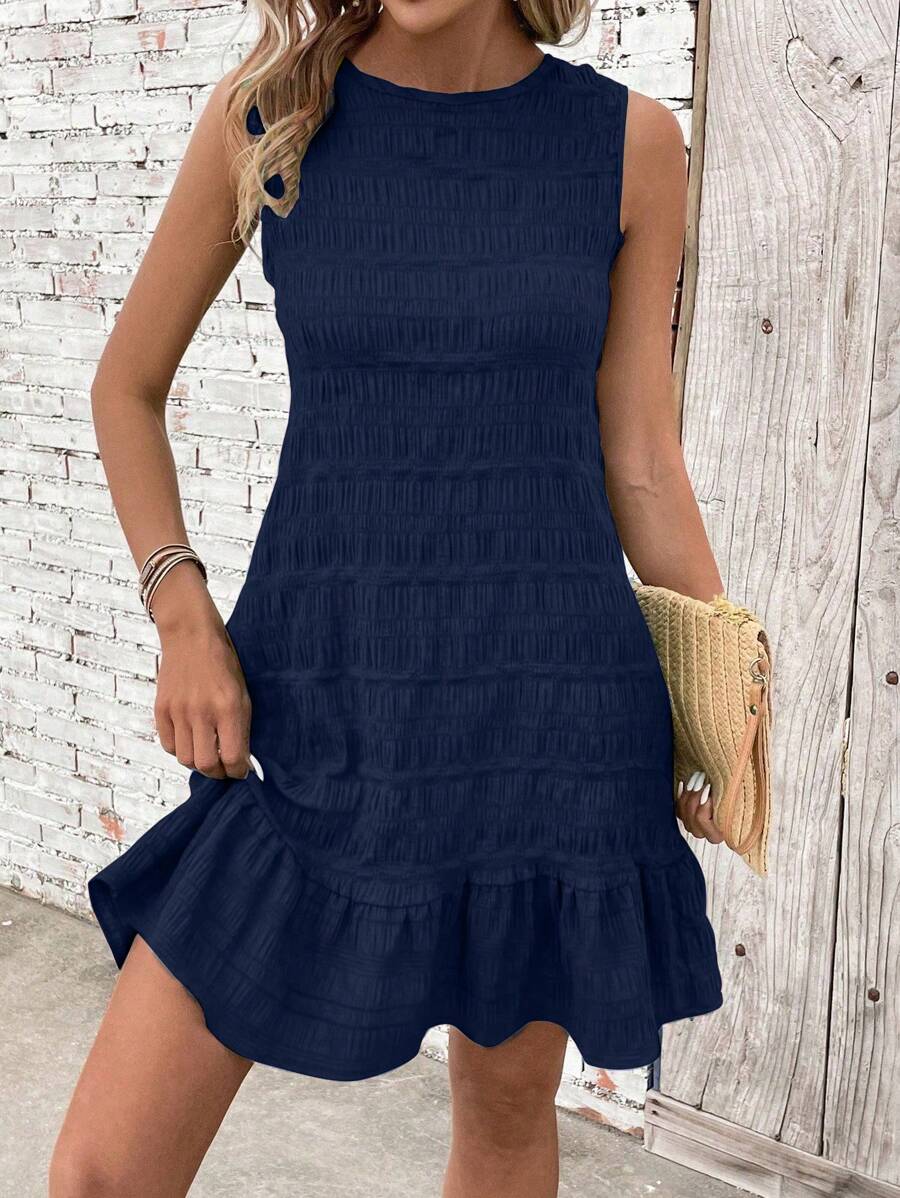 Vestido Midi Evasê com Babado na Barra e Costas Abertas - La Lecce
