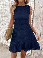 Vestido Midi Evasê com Babado na Barra e Costas Abertas - La Lecce