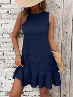 Vestido Midi Evasê com Babado na Barra e Costas Abertas - La Lecce