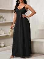 Vestido Maxi Boho de Alças com Costas Abertas e Bolsos - La Lecce
