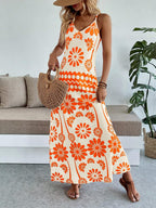 Vestido Longo Boho de Alças Finas com Bainha Assimétrica - La Lecce